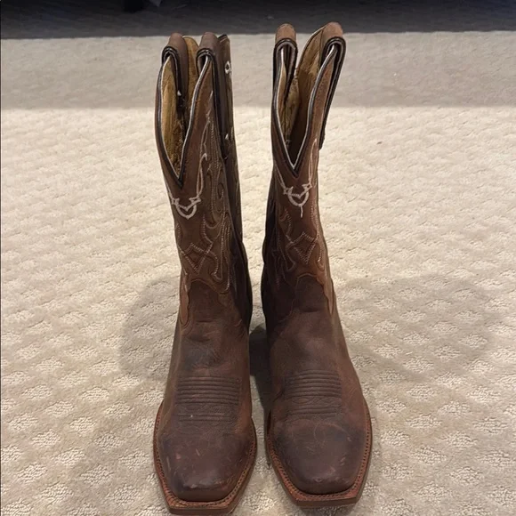 Tony Lama Brown Western Cowboy Boots size 8 - Picture 1 of 9